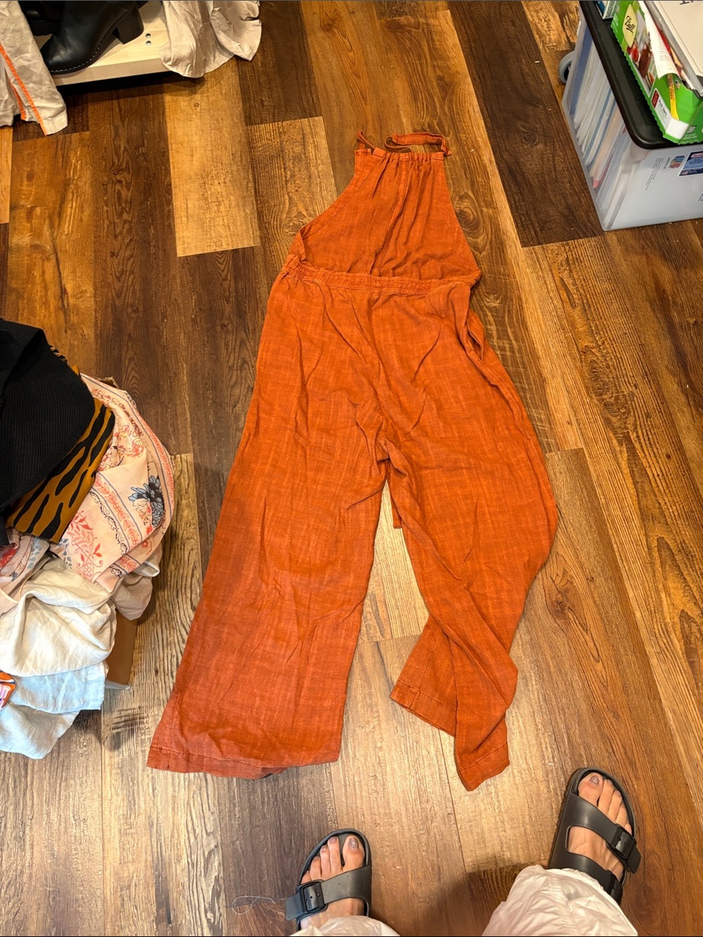 Free People Burnt Orange Halter Jumpsuit - Picture 7 of 9